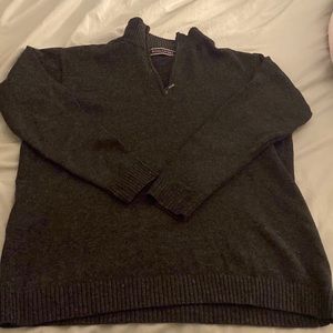 Woolovers 100% wool quarter zip dark gray